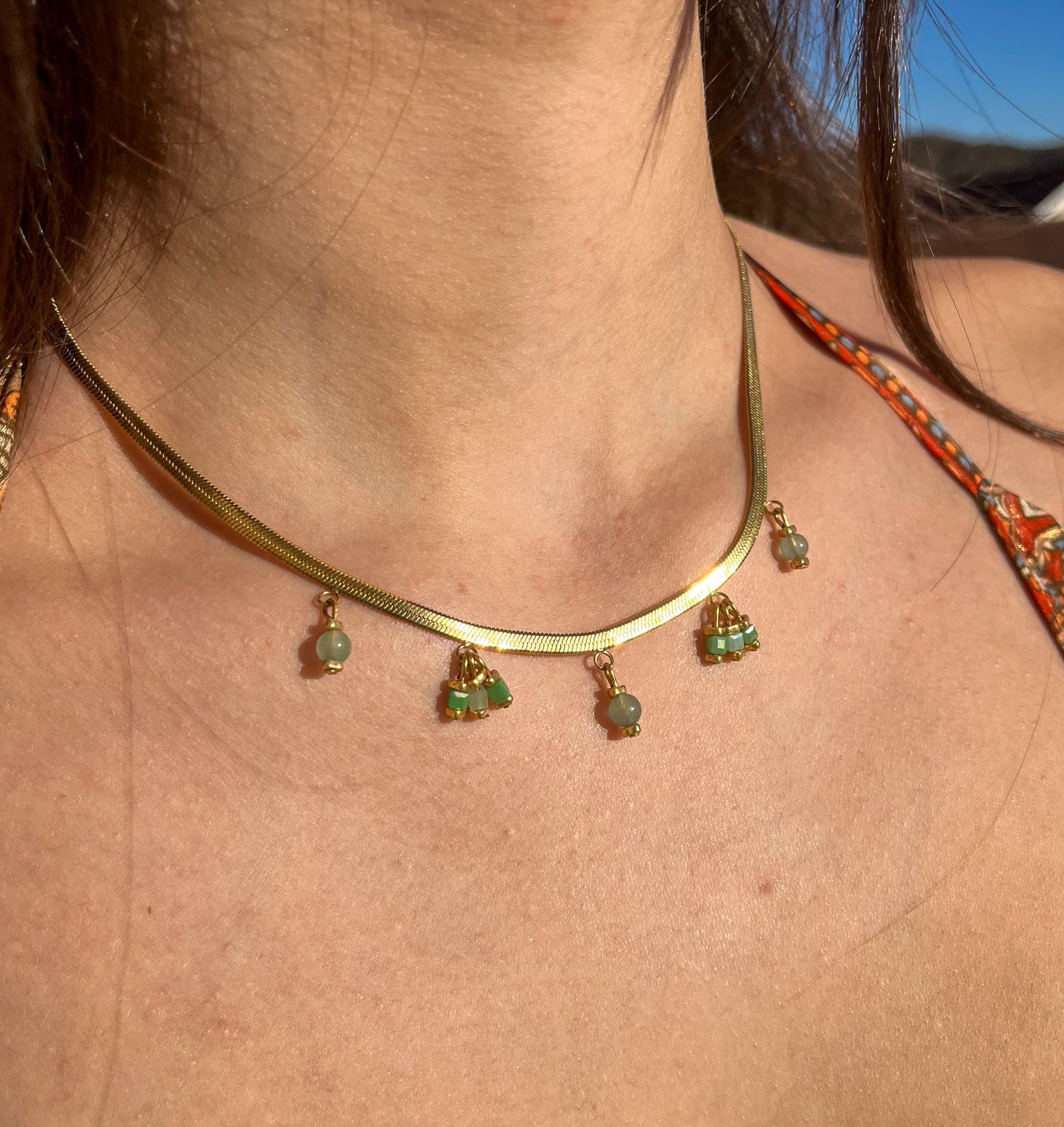 Collier Serpentine Vert