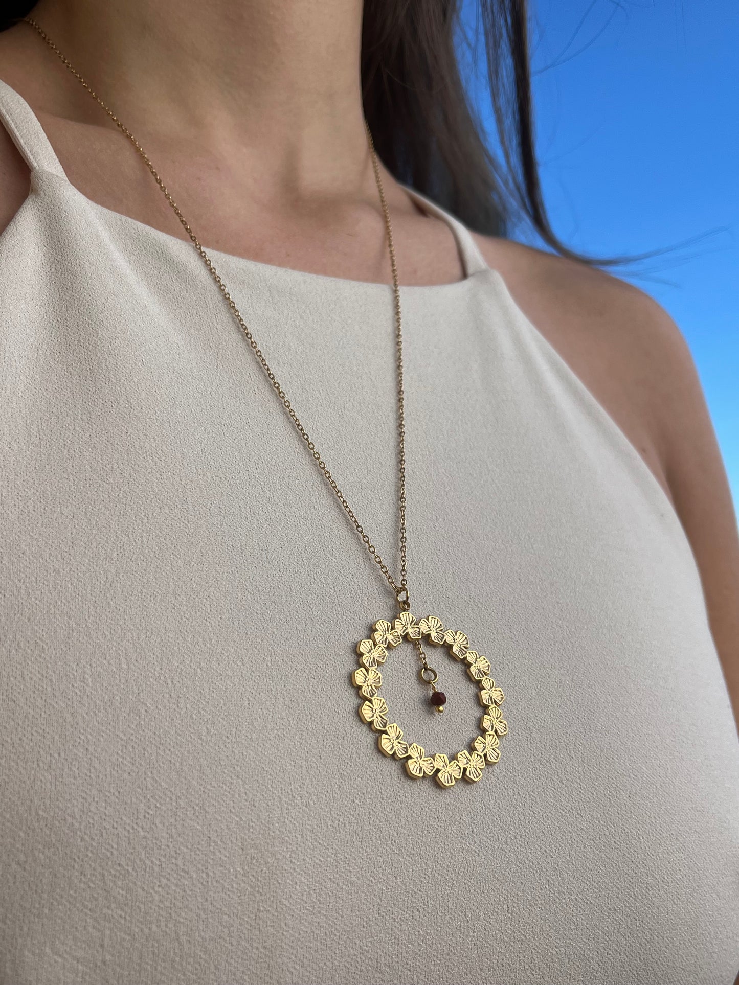 Collier Reine Jaspe Rouge