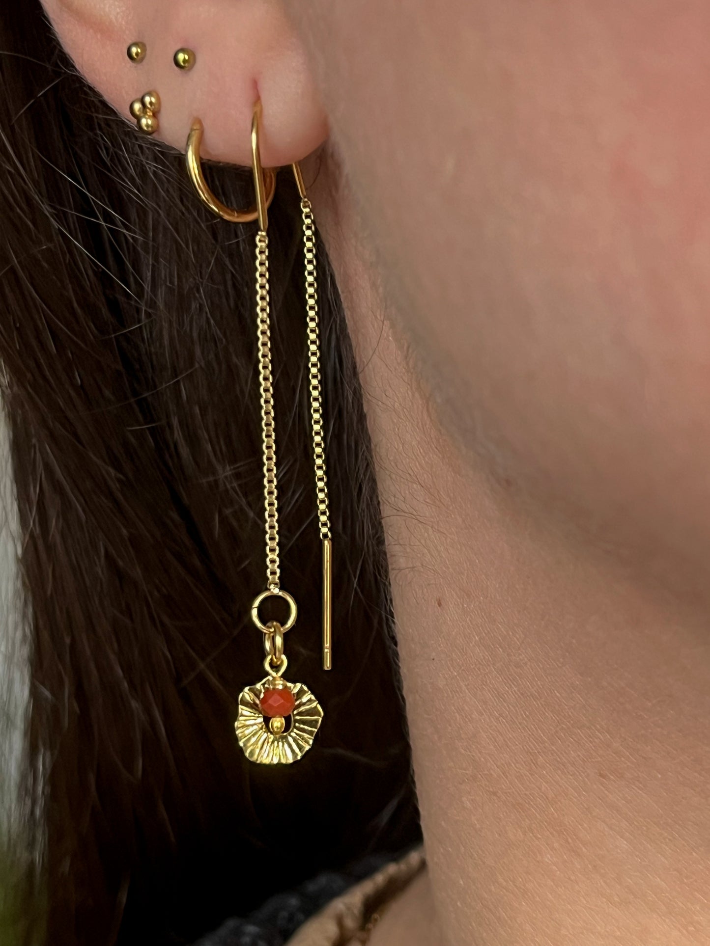 Boucles Rayonne Jaspe Rouge