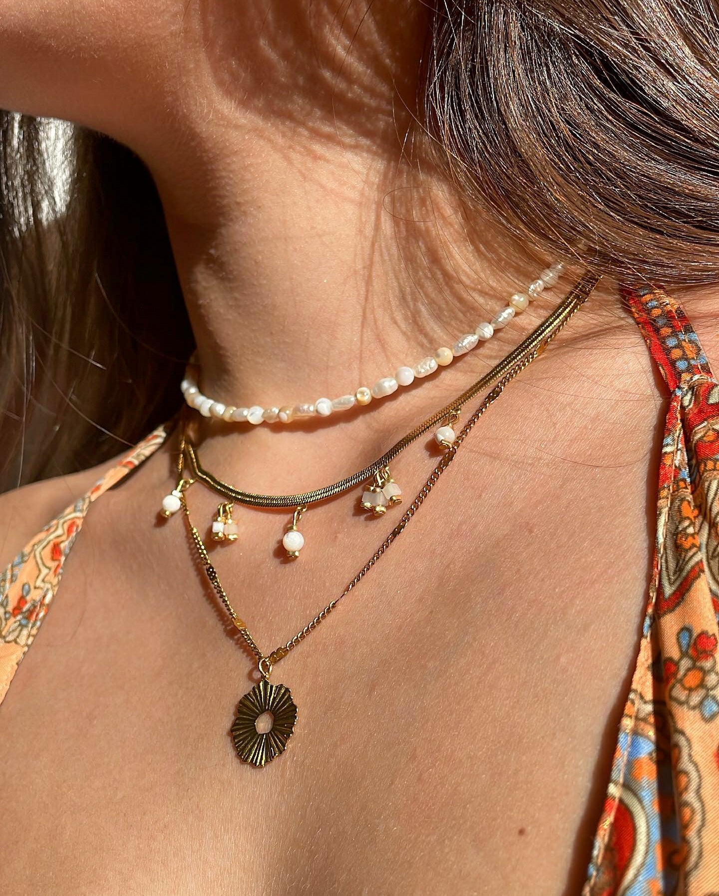 Collier Serpentine Blanc