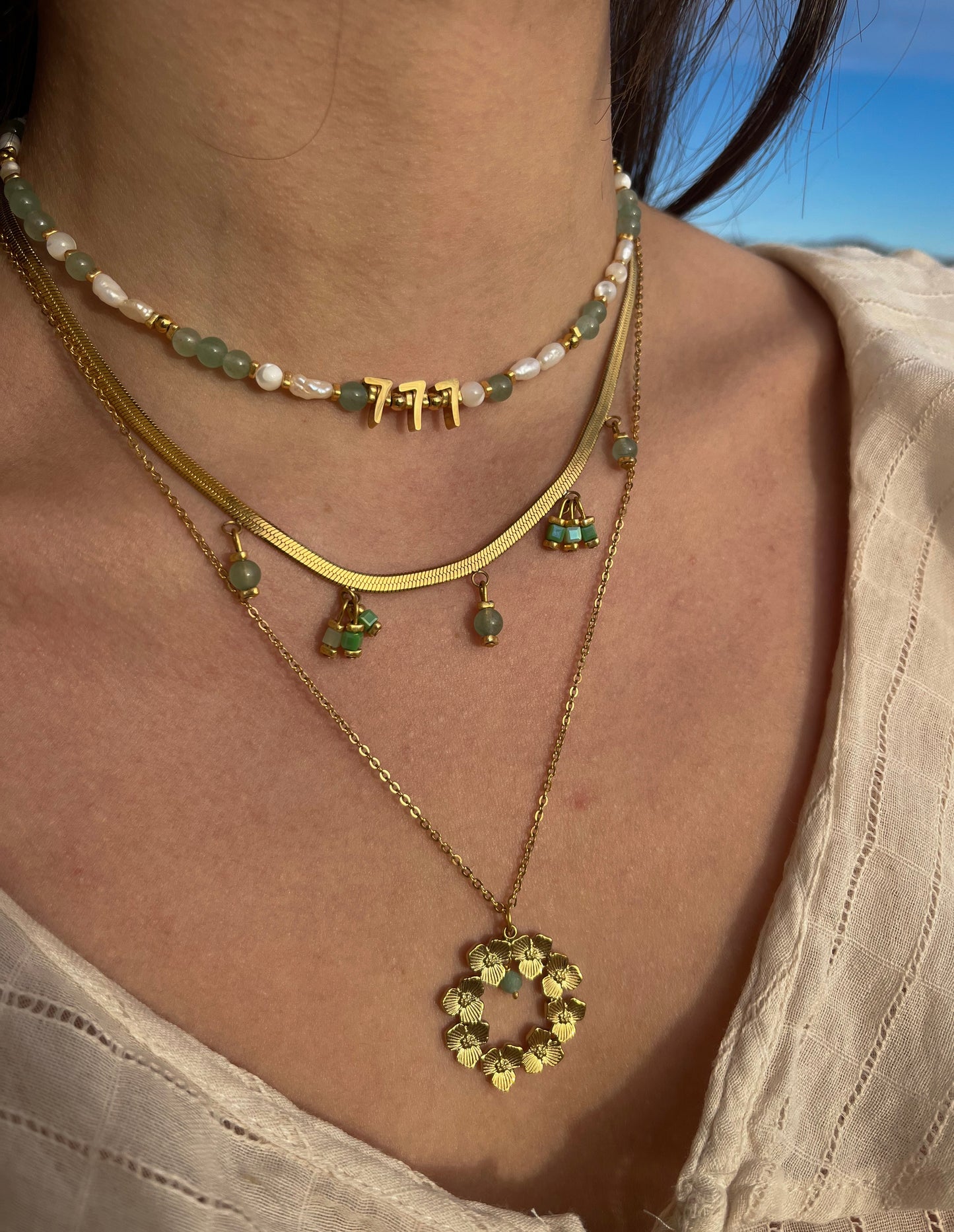 Collier Serpentine Vert